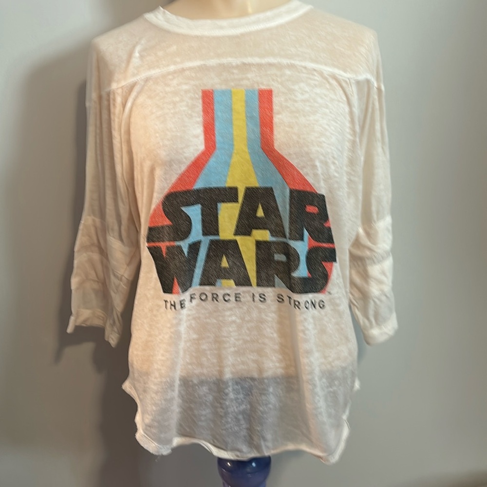 Quarter length sleeve sheer Star Wars top